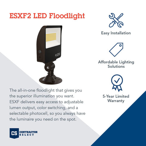 Lithonia ESXF beam 7x7 coverage provides broad outdoor lighting.