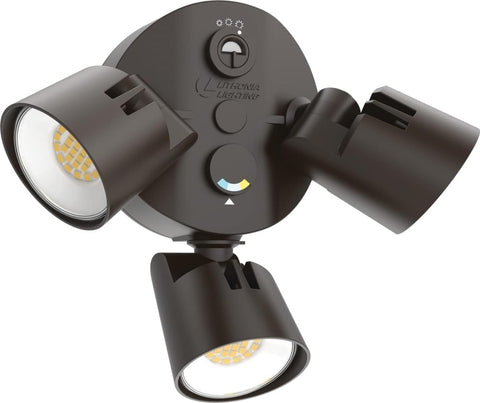 Lithonia HomeGuard 3-head LED flood lights illuminate driveways broadly.