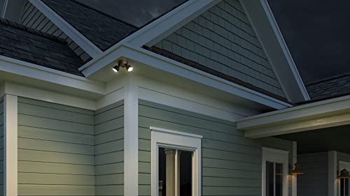Wide outdoor coverage from Lithonia HomeGuard two-head design.