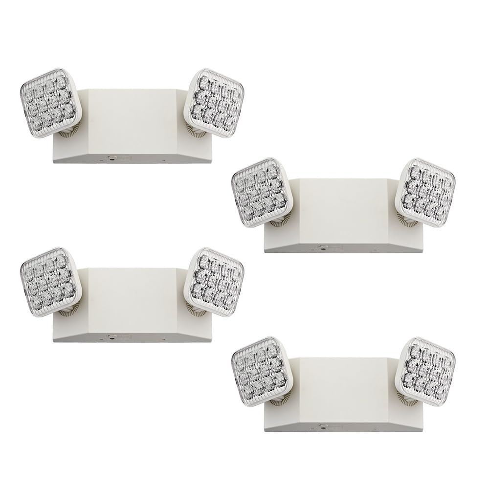 Lithonia Lighting Basics emergency light with dual adjustable LED heads for reliable stairwell illumination.