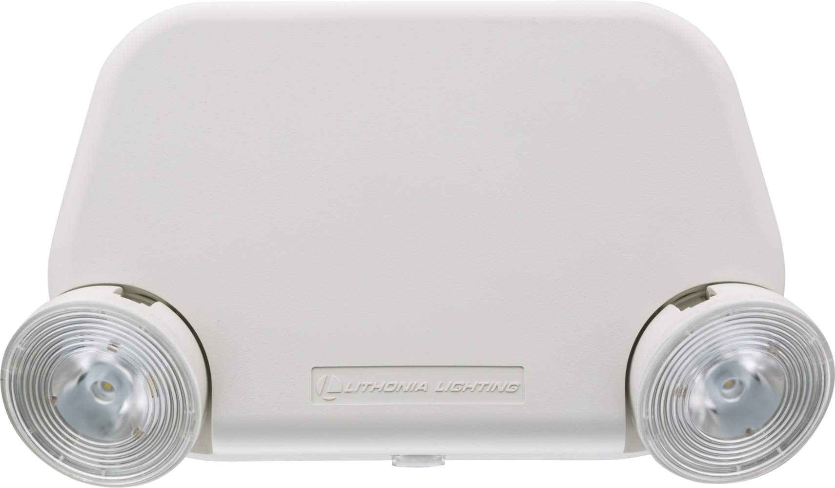 Lithonia Lighting Basics emergency light front view for compact hallway illumination during outages.