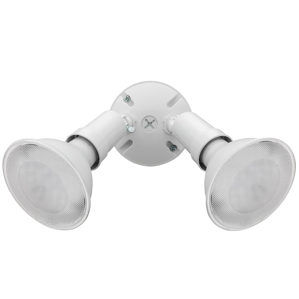 Lithonia Lighting two-lamp design offers brighter coverage across entryways and walkways.