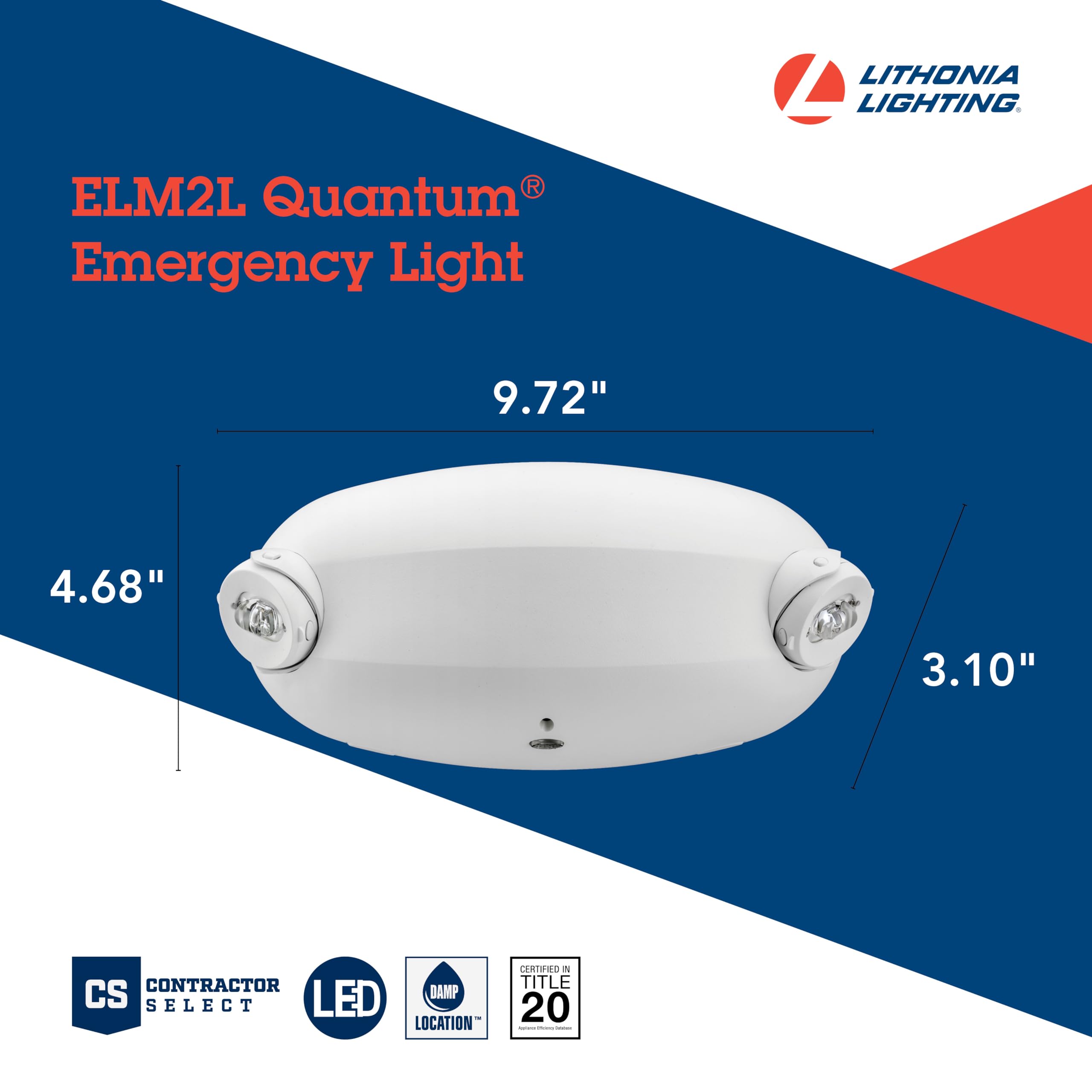 Lithonia Quantum emergency light compact profile fits tight ceilings