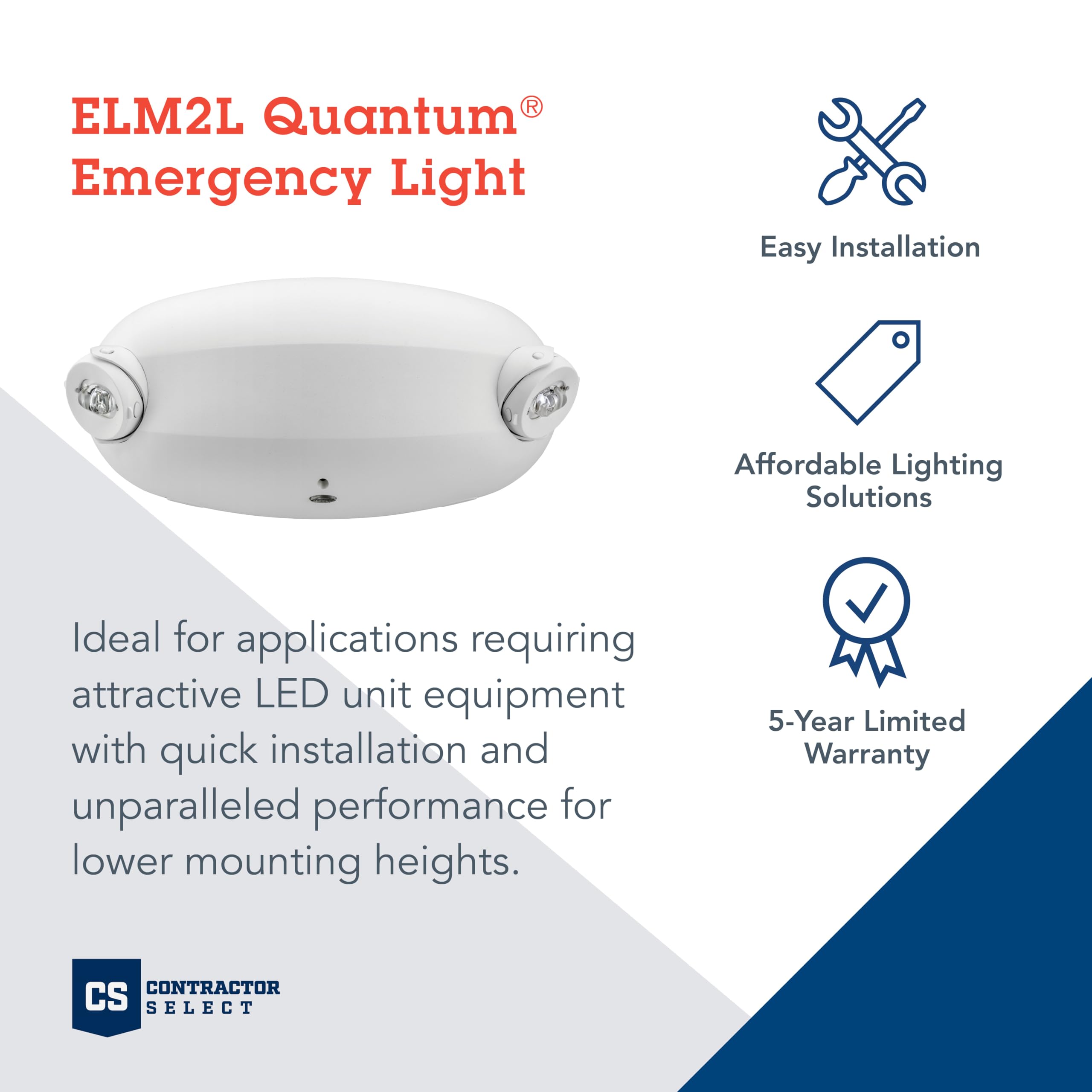 Lithonia Quantum emergency light dual heads adjustable for stairwells