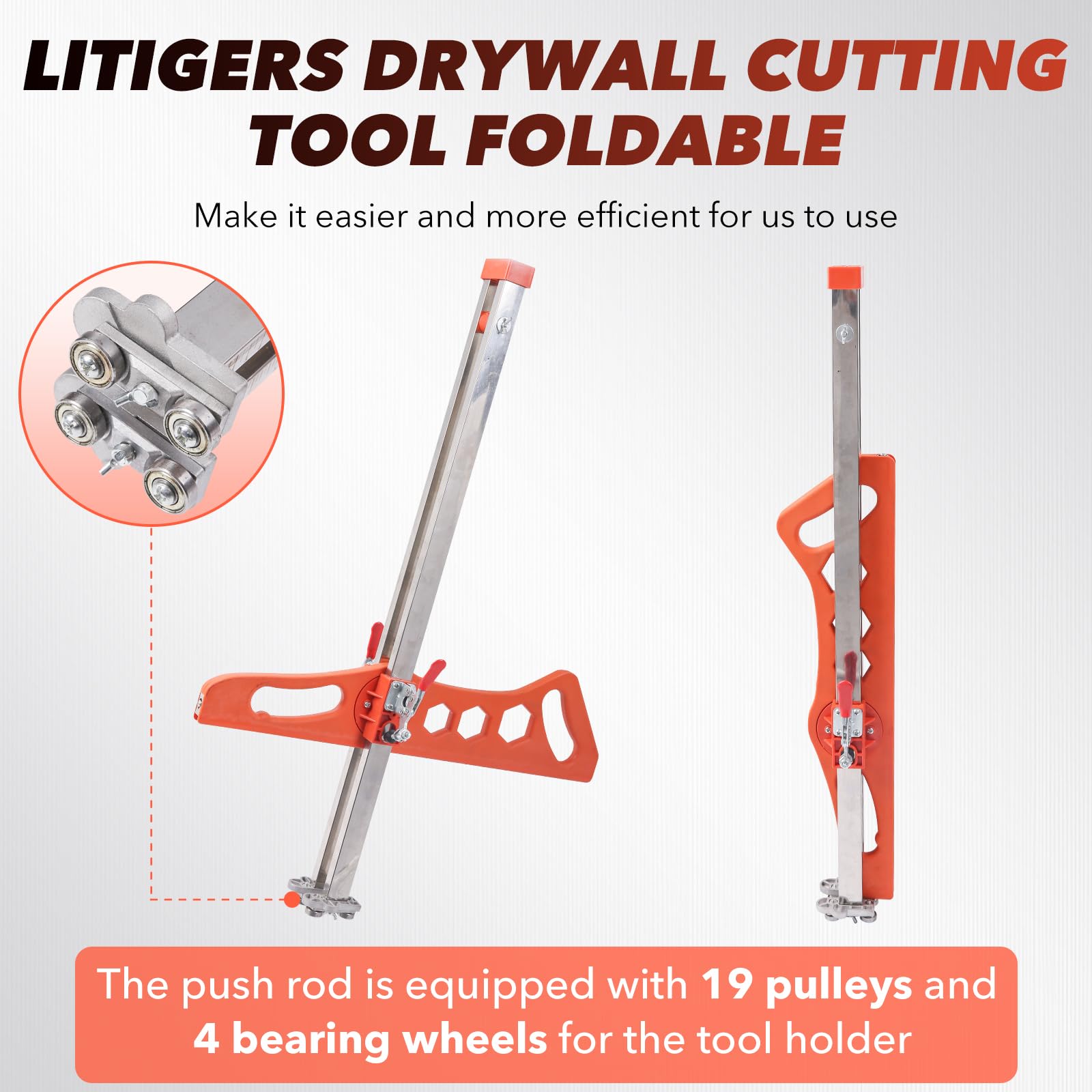 Litigers drywall cutter kit foldable design for easy storage during on-site projects.