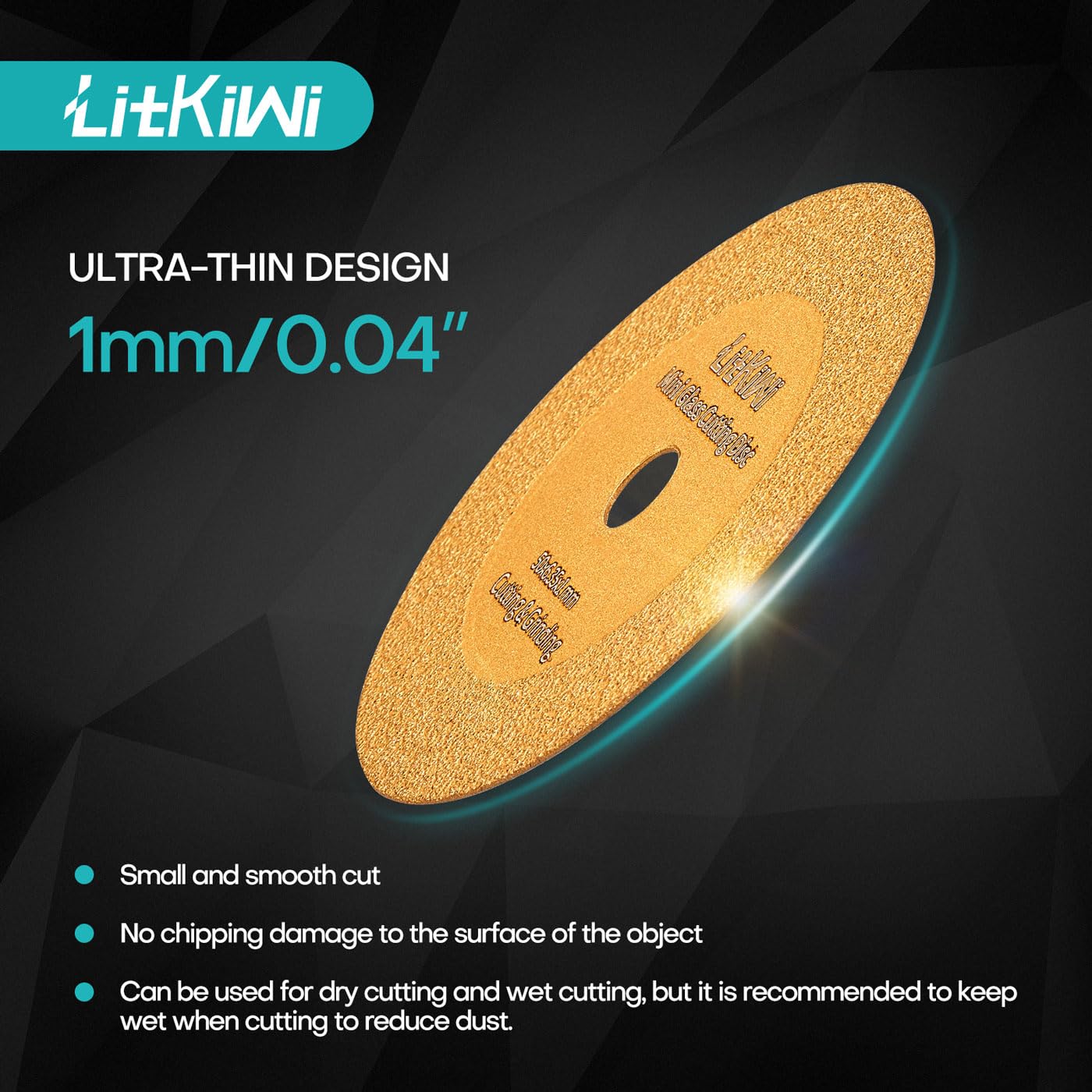 LitKiwi diamond blade wheel with fiber welding for durable cutting.