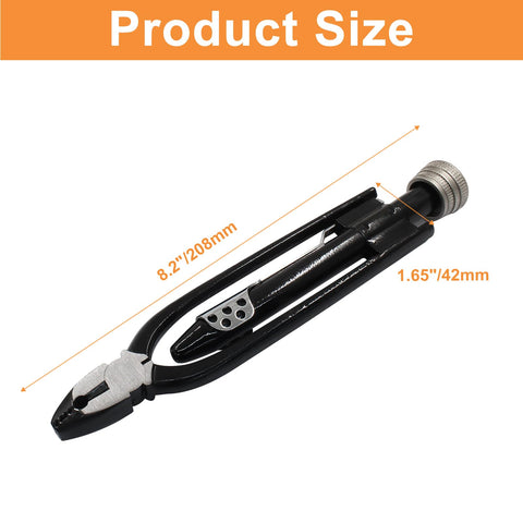 Litoexpe wire twisting tool in use on a fastener, demonstrating firm grip.