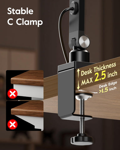 LitONES edge-lit design distributes light evenly across the desk surface.