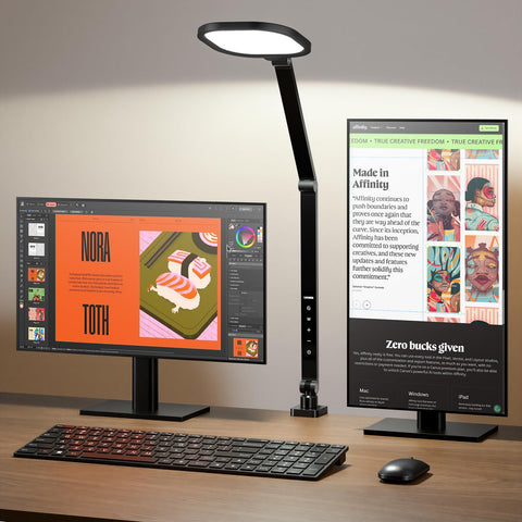 LitONES lamp supports reading with adjustable brightness and warmth.