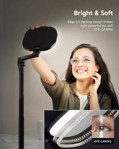 LitONES LED desk lamp adjustable arm enables precise lighting angles for video calls.