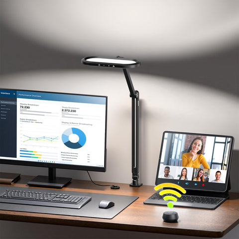 LitONES LED desk lamp with clamp design offering glare-free desk illumination.