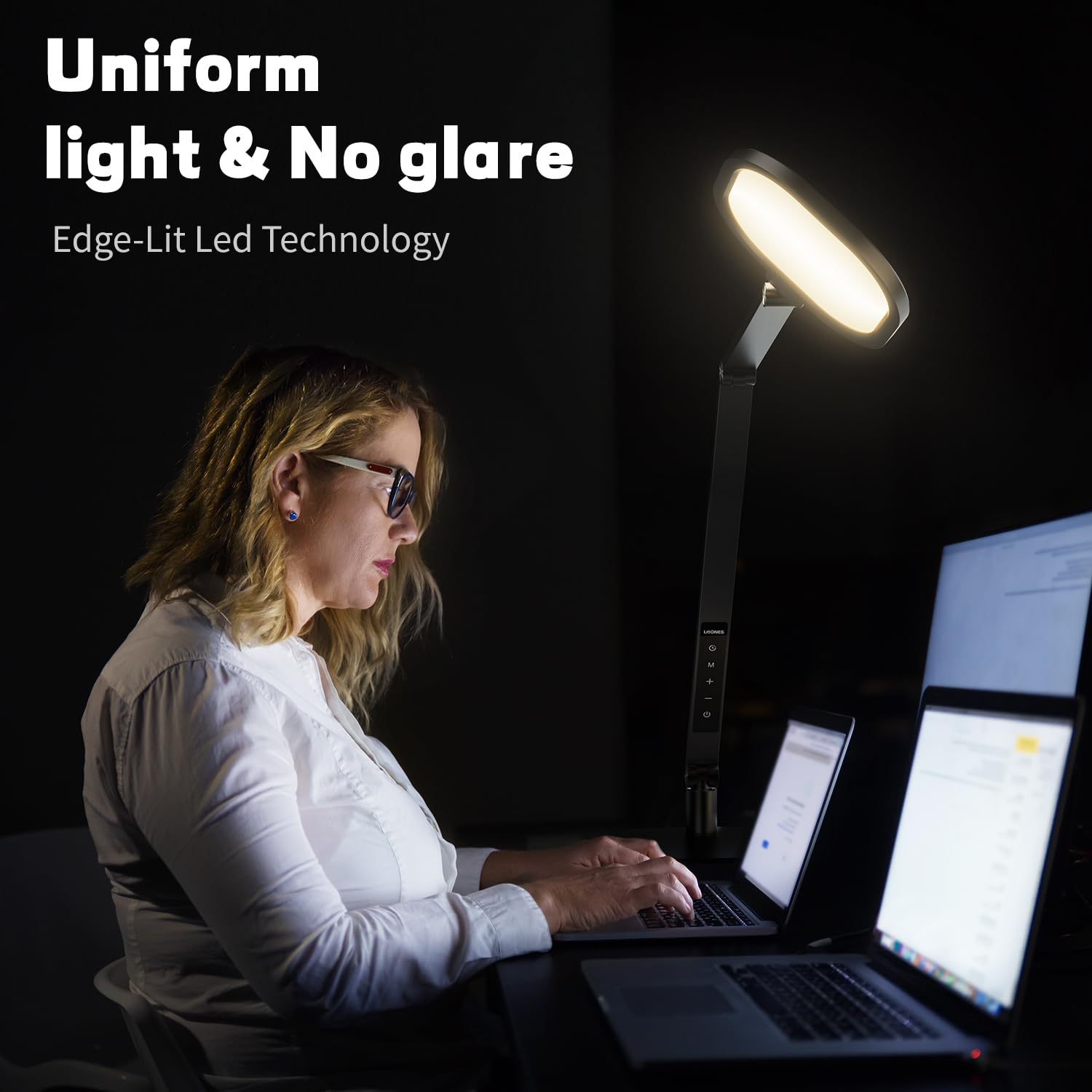 LitONES color-temperature range 3000-6500K supports warm reading to bright drafting.