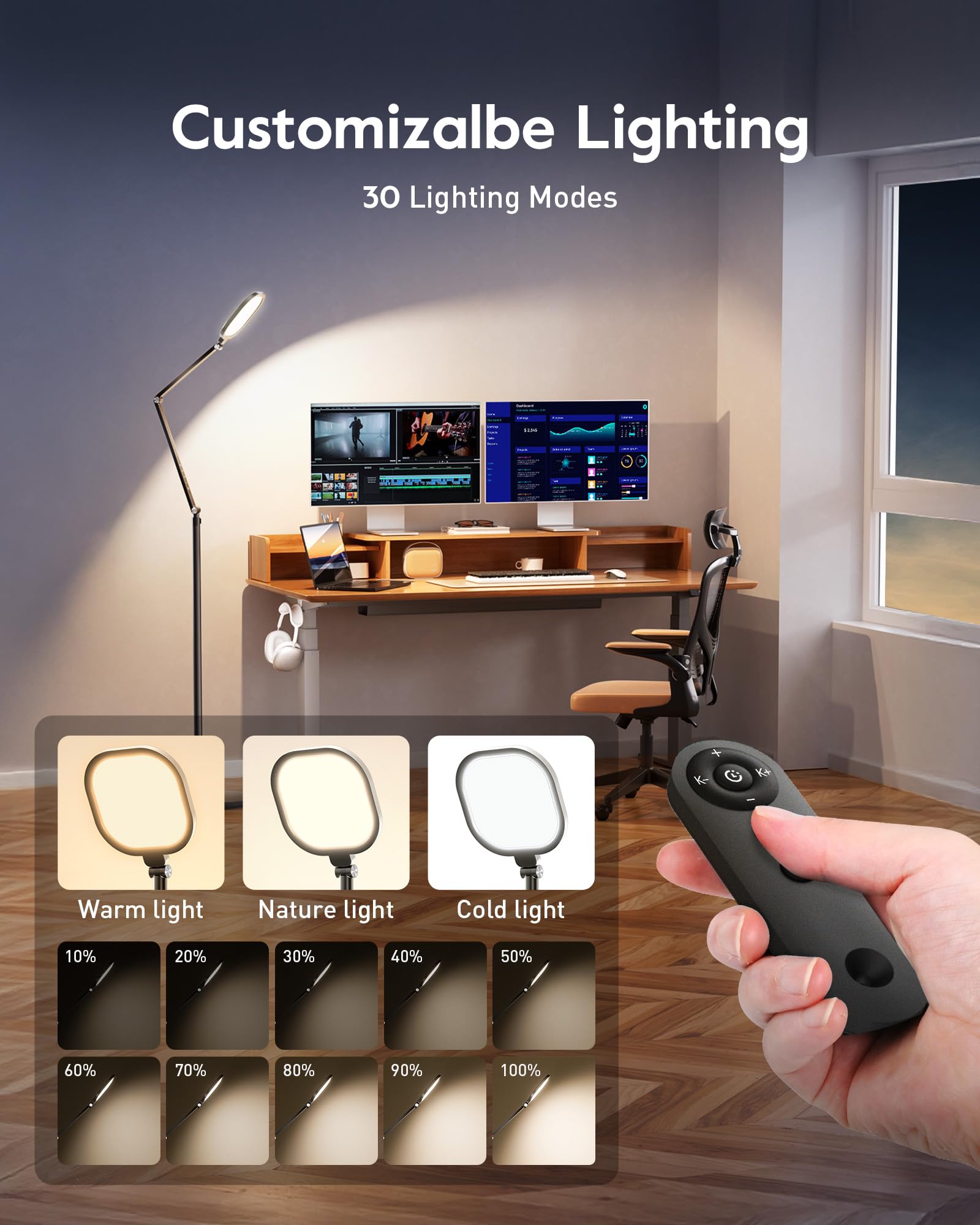 LitONES cantilever arm with pivots enables precise, wobble-free positioning.