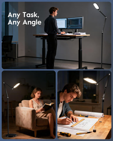 LitONES LED floor lamp with remote control for 30 customizable modes.