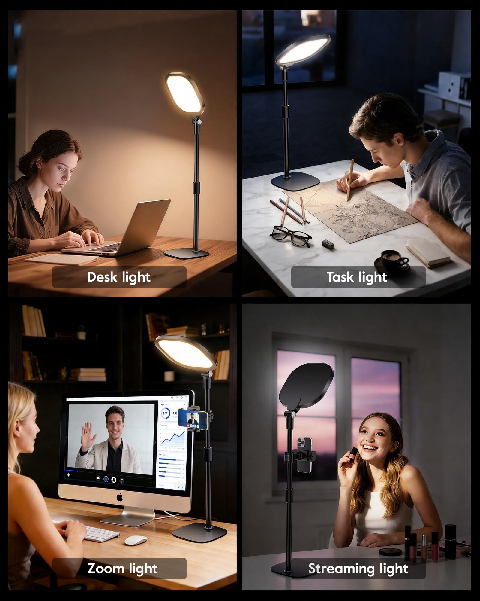 LitONES light head is a 7 by 7 inch square delivering broad, even illumination.