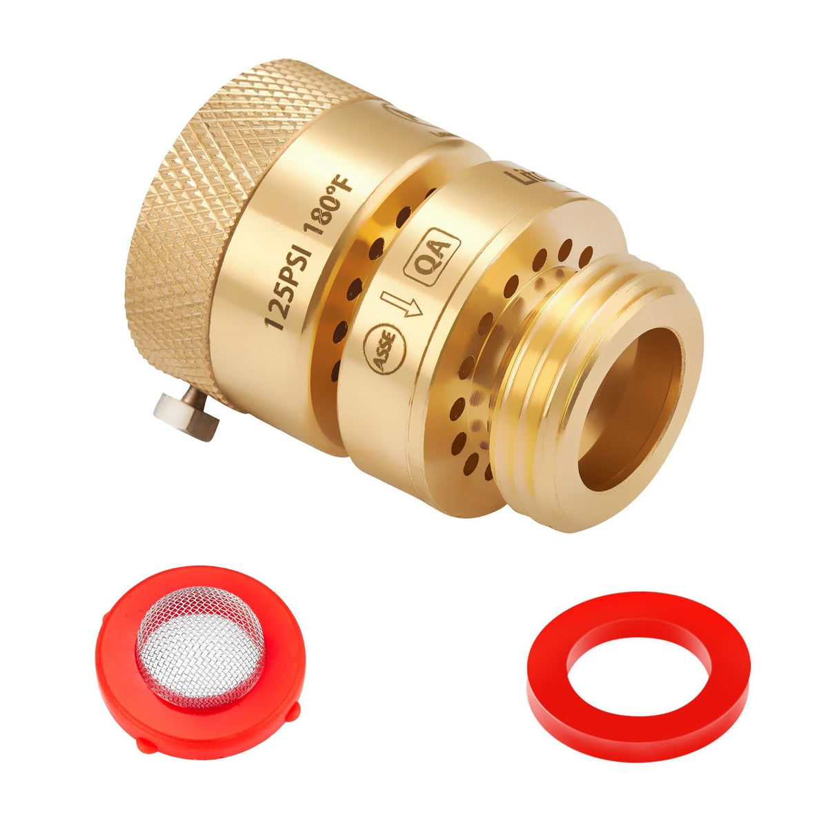 LitOrange self-draining vacuum breaker with 1-1/16 inch fine-thread connection for backflow prevention.