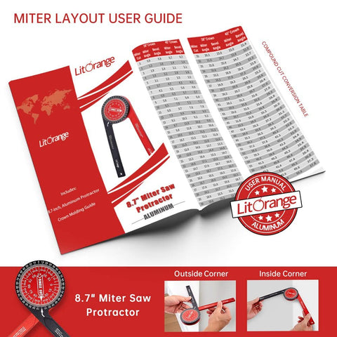 LitOrange protractor with included user manual for quick learning