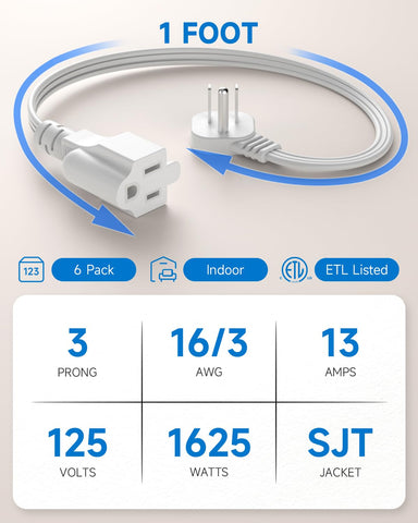 LitStar 3-prong grounded plug enables safer daily connections.