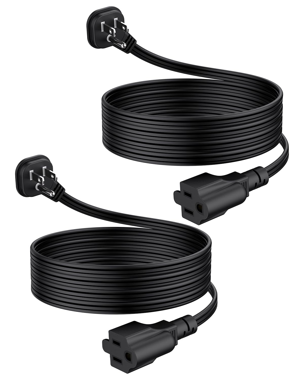 LitStar 6ft flat plug with right-angled design keeps outlets accessible behind furniture.