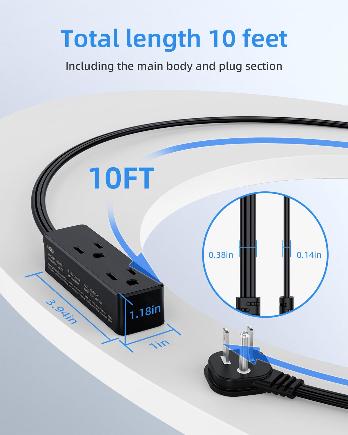 LitStar flame-retardant ABS housing protects the power strip.