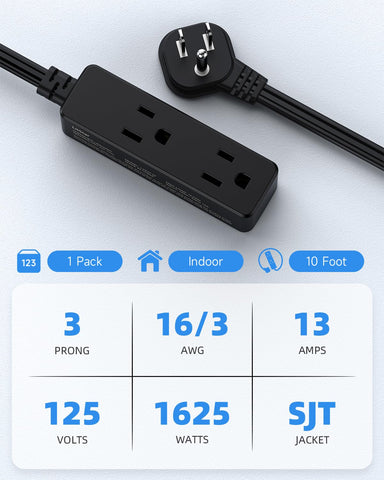LitStar low-profile flat plug behind nightstand creating neat wall lines.