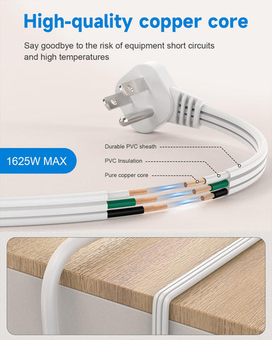 LitStar NEMA 5-15P to 5-15R connector fits standard outlets.