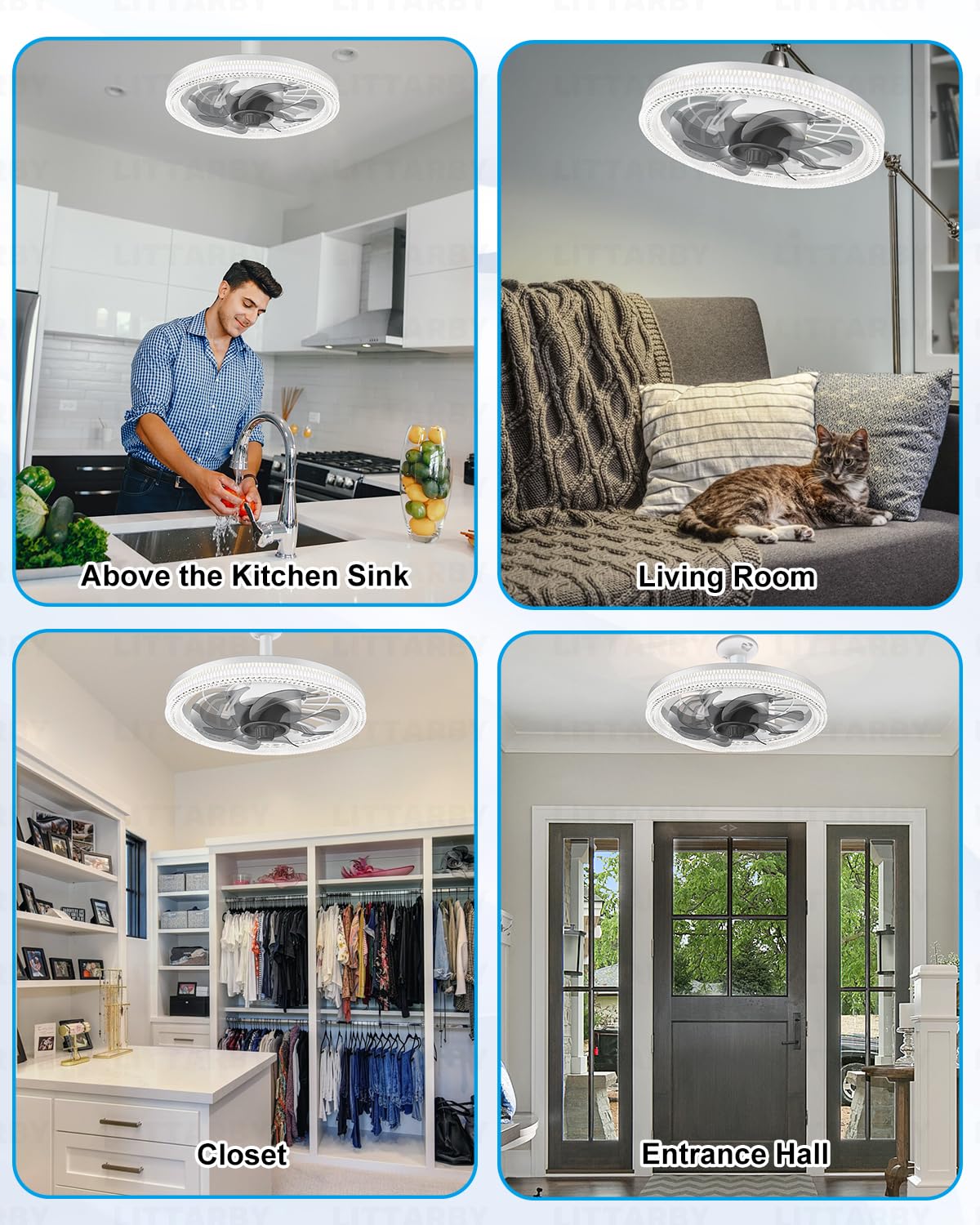 LITTARBY small room application showing compact fan light setup