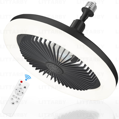 LITTARBY socket fan light assembly with quick screw-in setup for fast room illumination