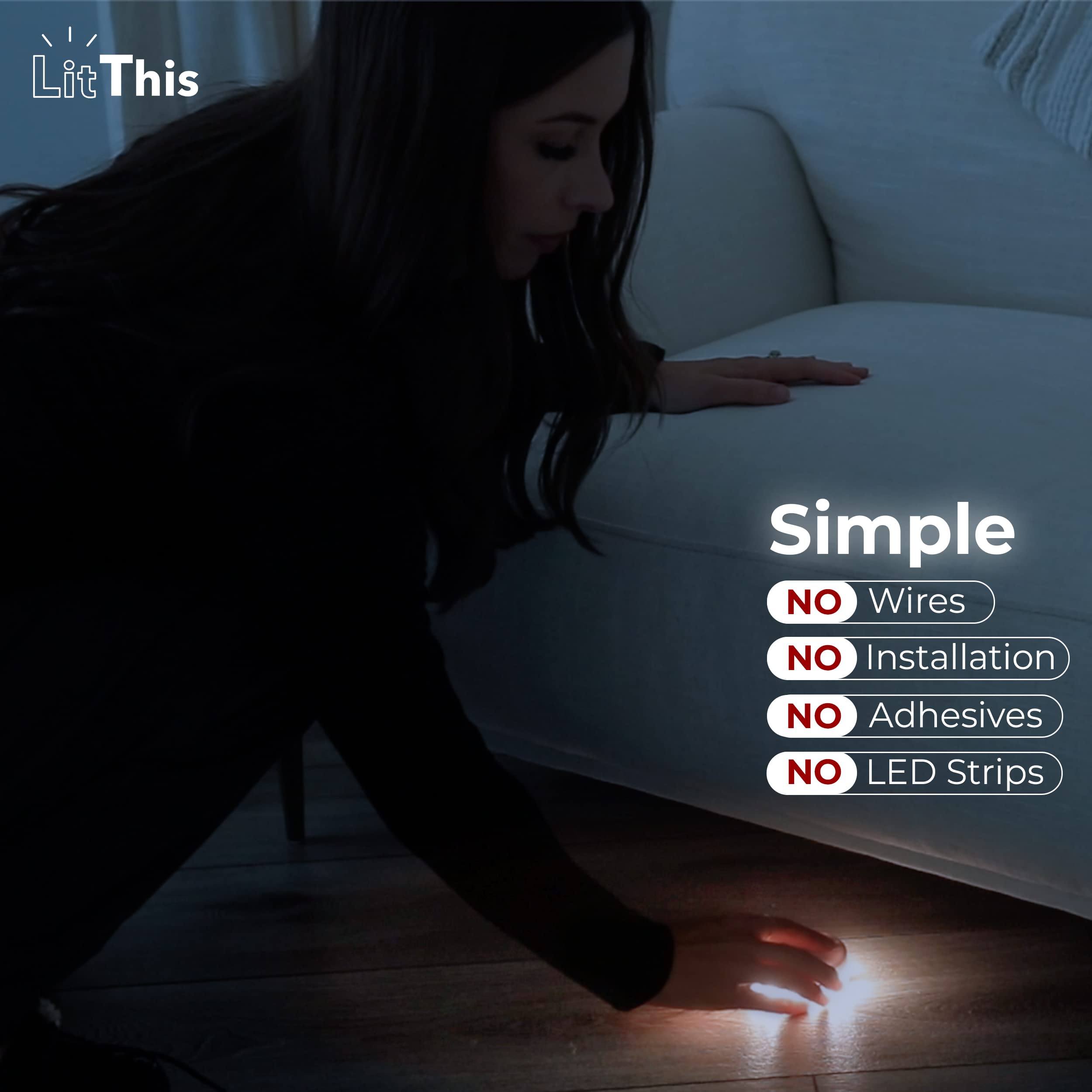 LitThis motion-sensor lamp alerts when battery runs low for uninterrupted use.