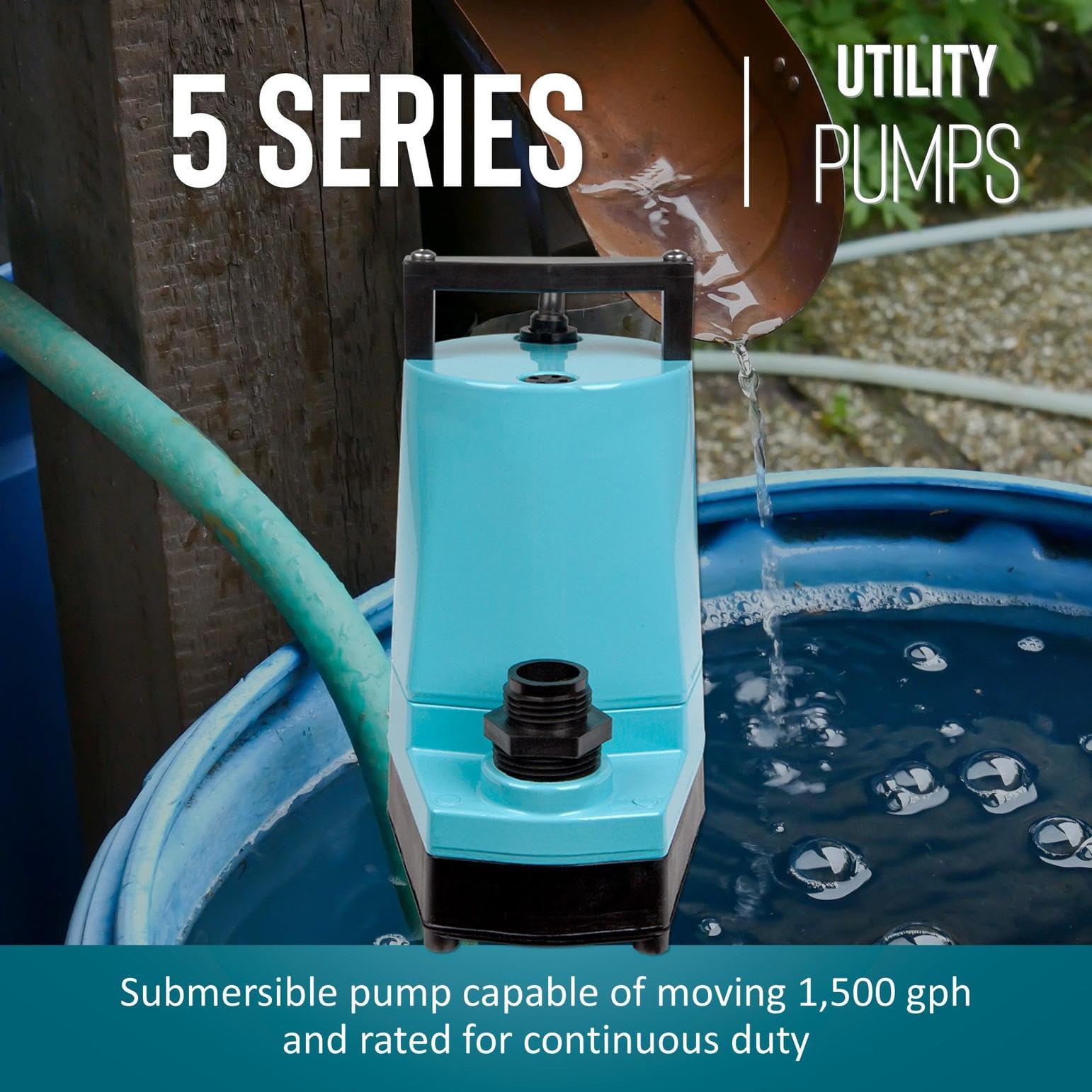 Little Giant 5-MSP epoxy-coated die-cast aluminum housing resists corrosion.