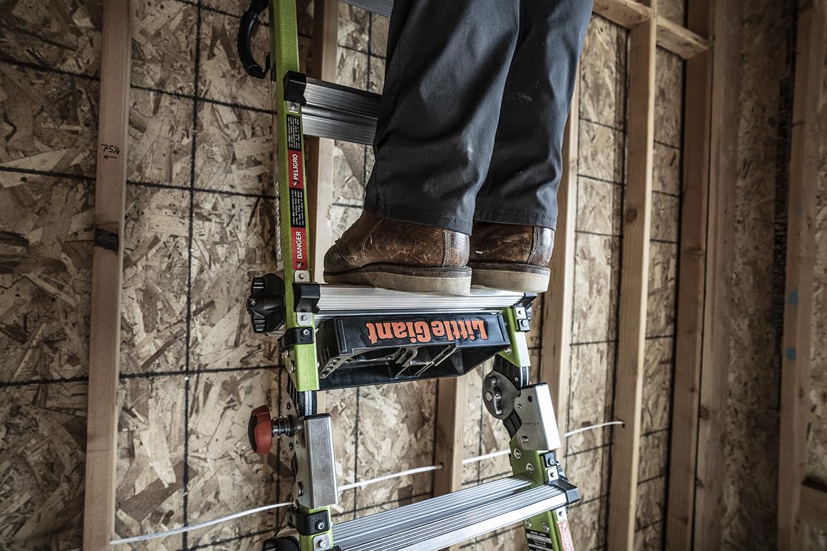 Tool Tray accessible at various heights on A-frame ladder