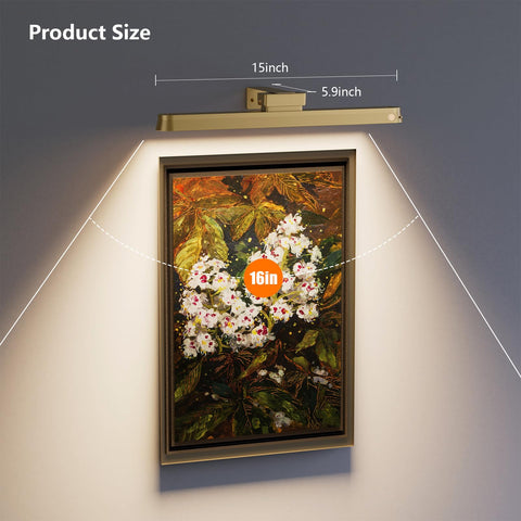 Little Joke gold-finish picture light adding decorative glow to space