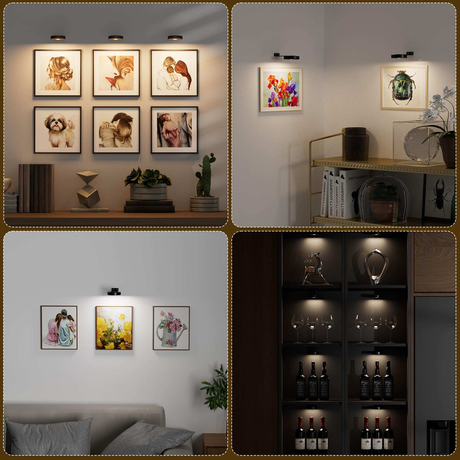 Little Joke black puck light for shelves and closets.