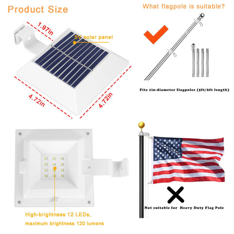 Little Joke flag light enhances outdoor decor with a calm, cool glow.