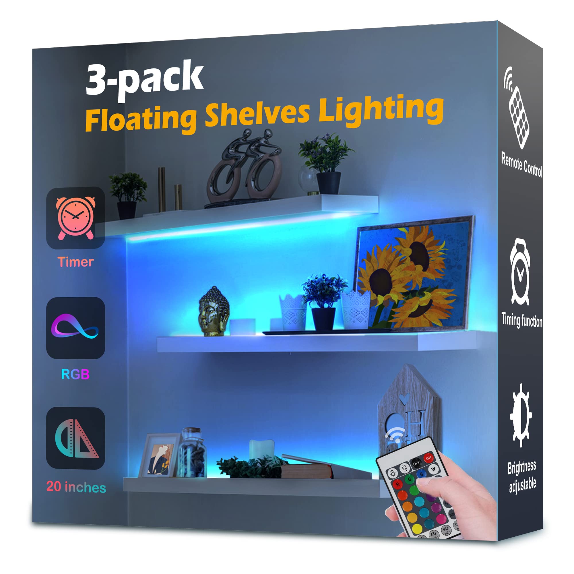 Little Joke shelf light 20-inch LED strip on a shelf for ambient lighting