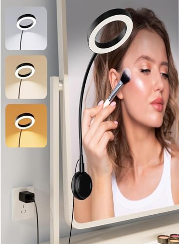Little Joke suction-cup LED vanity light brightens mirrors for even makeup lighting.