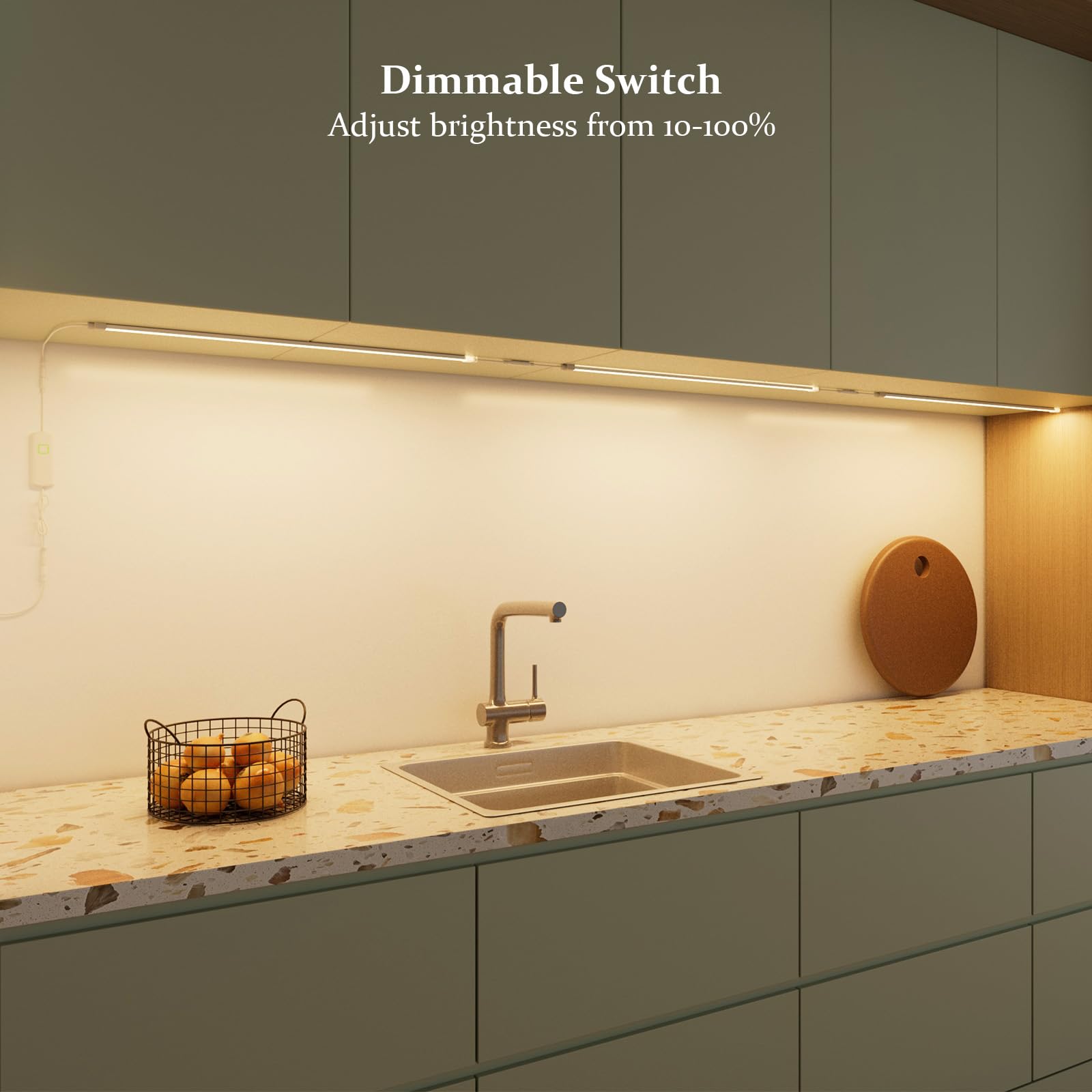 Little Joke ultra-thin profile light blends neatly under cabinets
