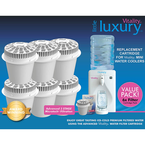 Little Luxury Vitality filter pack front view indicating compact design.