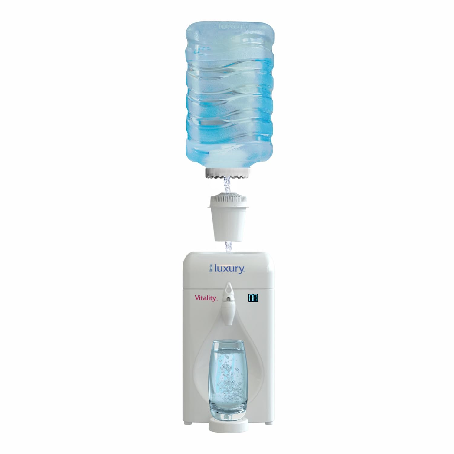 Little Luxury Vitality filter US-patented-design close-up emphasizes precise filtration.
