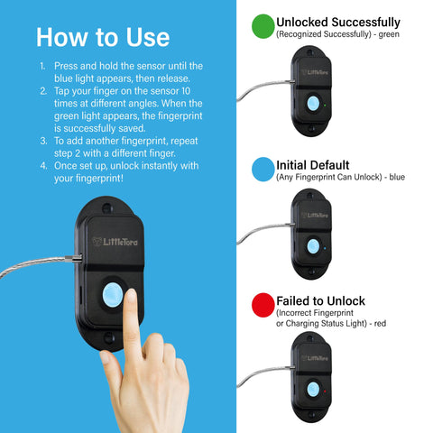LittleTora Fingerprint Fridge Lock durable ABS body highlights lightweight sturdy design
