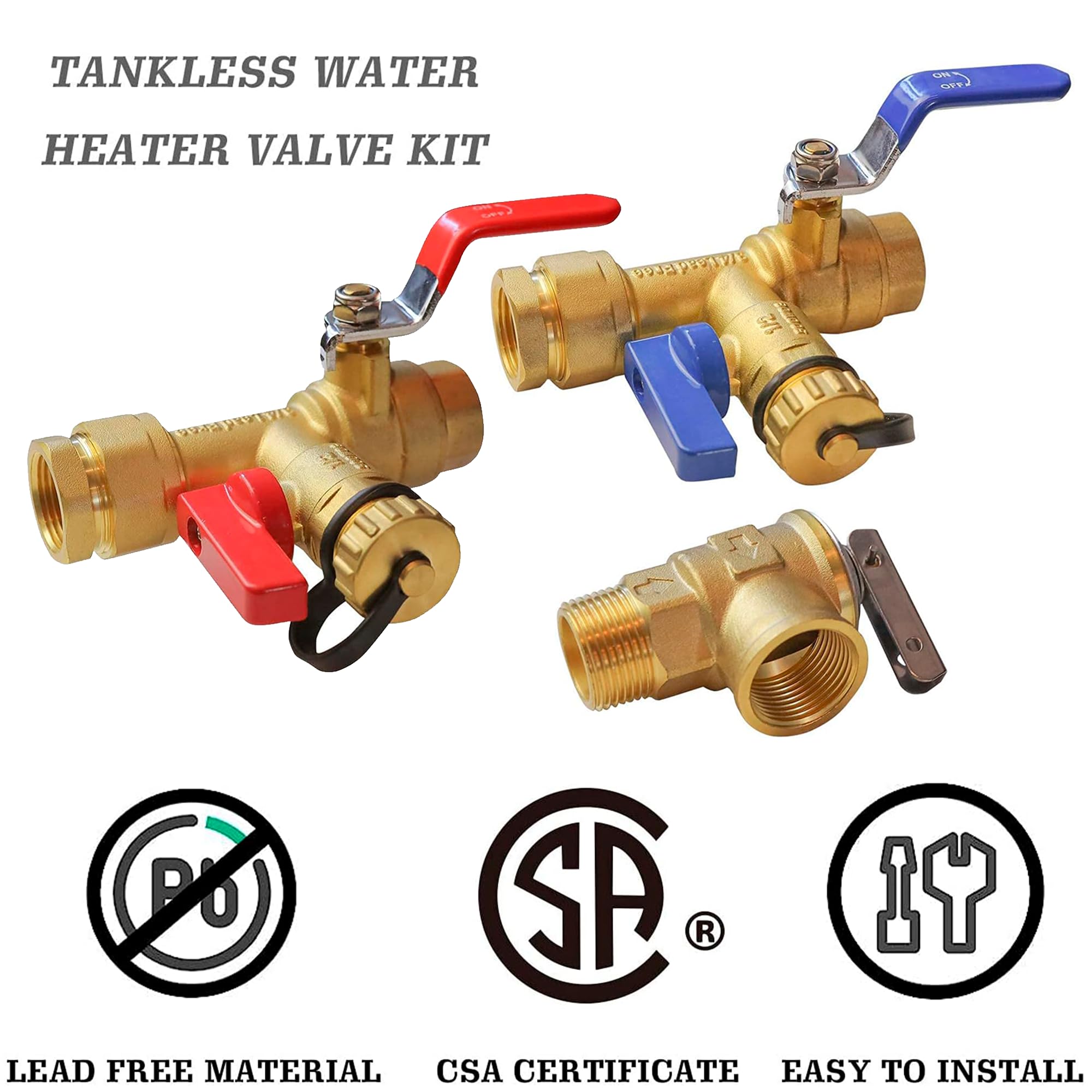 LIULO TOOL cold isolation valve for 3/4-inch IPS tankless heater