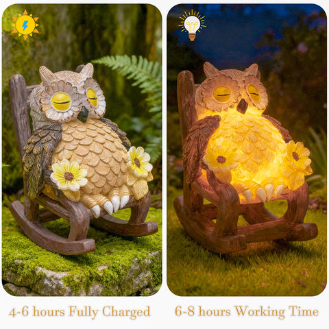 LIULO TOOL compact owl centerpiece suitable for patio or shelf