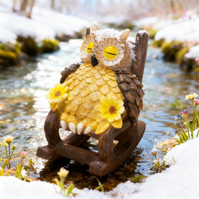 LIULO TOOL decorative owl for fireplace or porch ambiance