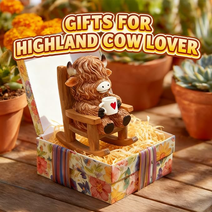 LIULO TOOL Highland cow figurine suitable for indoor/outdoor display