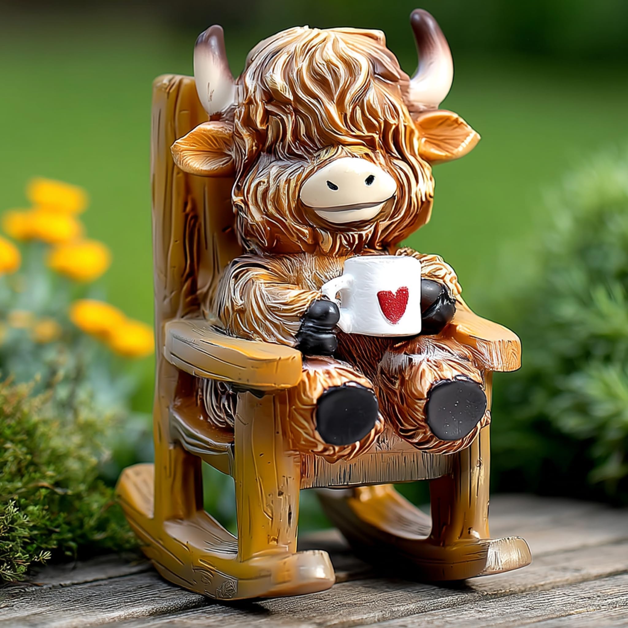 LIULO TOOL solar-powered Highland cow garden light illuminating outdoor space