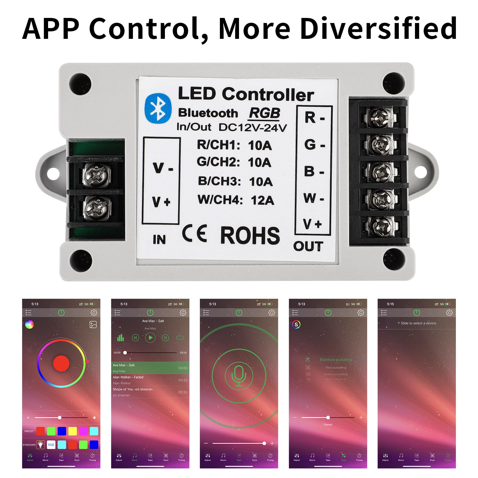LIVE4COOL app dashboard for quick color and brightness adjustments