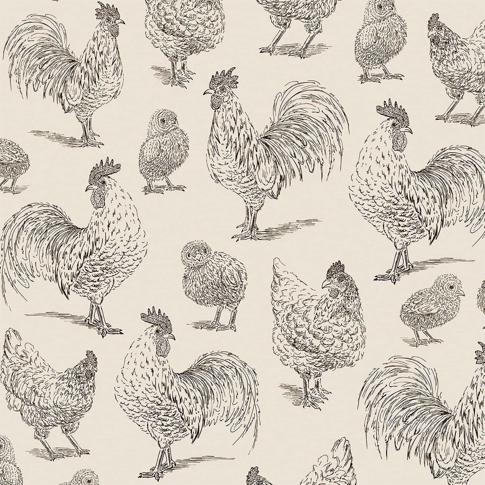 Livelynine chicken peel-and-stick wallpaper kitchen, easy update for a cozy farmhouse vibe.