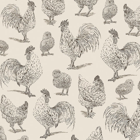 Livelynine chicken peel-and-stick wallpaper kitchen, easy update for a cozy farmhouse vibe.
