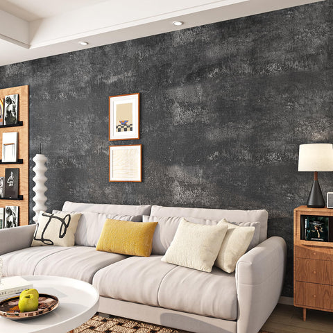 Livelynine concrete peel-and-stick wallpaper for kitchen surfaces and backsplashes.
