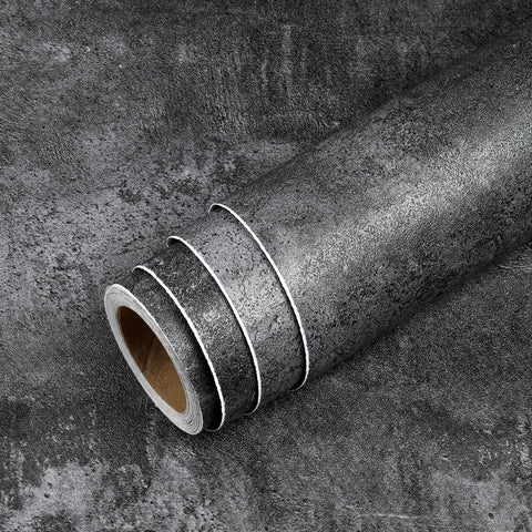 Livelynine concrete wallpaper in an RV or dorm creating a low-commitment feature wall.